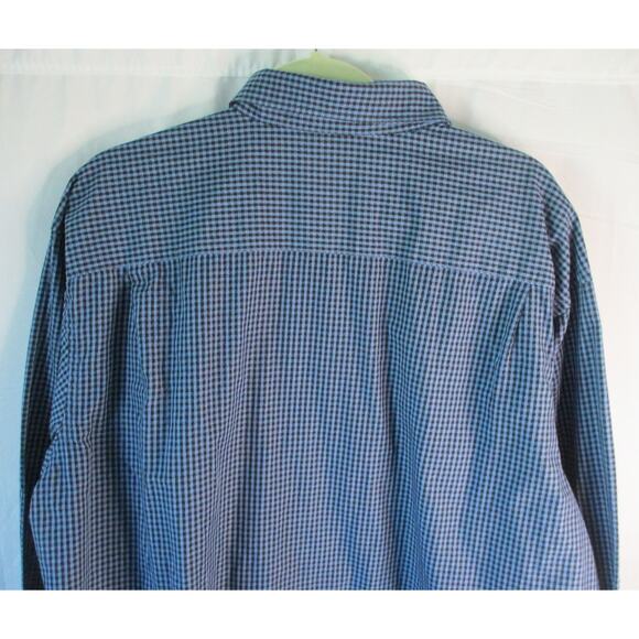 Van Heusen Men's Blue Checked Long Sleeve Button Down Shirt Size XL(17-17.5) - Picture 5 of 8